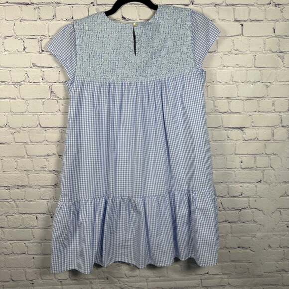 J. Marie Embroidered Blue Gingham Angelina Dress - Picture 3 of 6